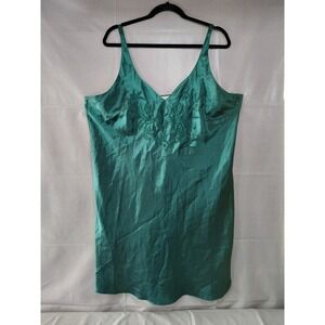 Vtg Y2K Erika Taylor Women's Intimates Slip Dress Nightgown Sz 1X Floral Emerald